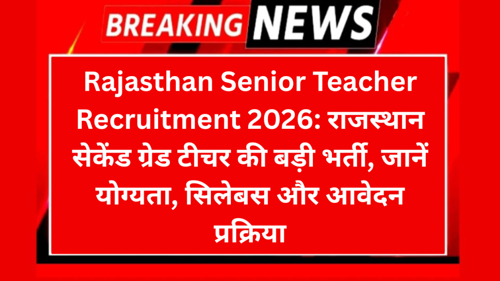 Rajasthan Senior Teacher Recruitment 2026